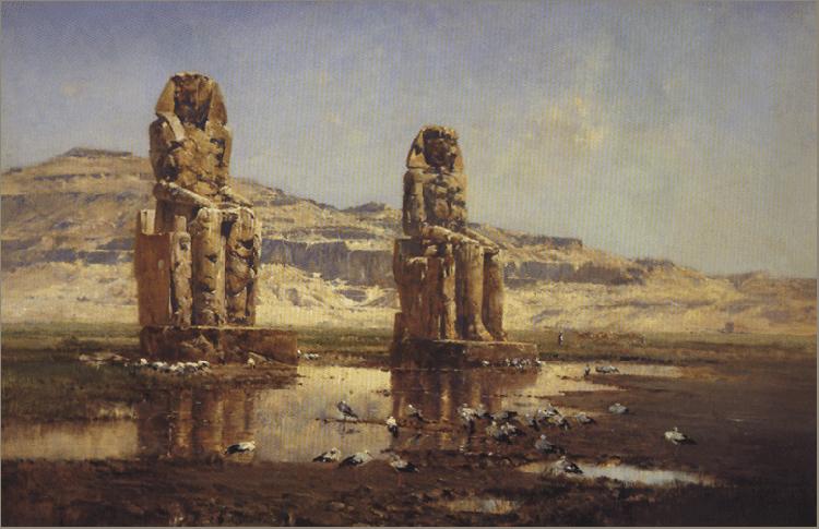 Victor Huguet The Colossi of Memnon. Sweden oil painting art